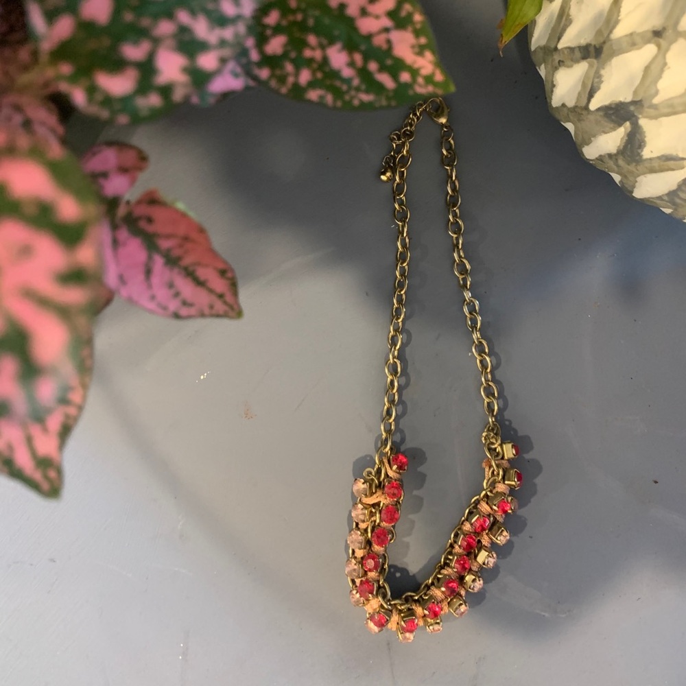 Gold and pink statement necklace